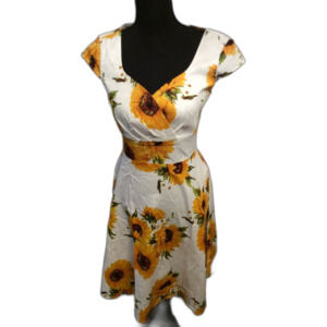 Retro Look 50's Swing Sunflower Dress Womens XS BBonlinedress